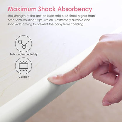 Baby Proof Corners and Edges, (Large 16.5FT Edge +8 Corners) Baby Proofing Corner Guards, Soft Rubber Foam Edge Protector, Furniture Tables Bumper Guard for Baby Safety, Beige