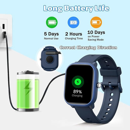 Smart Watch for Kids Girls Boys No APP/Phone Needed, 1.8" IP68 Waterproof Sport Kids Watch Pedometer, Heart Rate, Sleep Monitor, Step Counter, 12 Puzzle Games for Girls Boys Teens 6-16