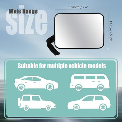 Baby Car Mirror, Universal Fit, Headrest Mount, Shatterproof, Stable, Easy Install, Compatible with Most Cars & SUVs
