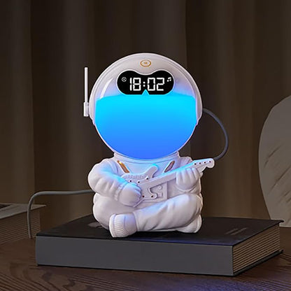 Astronaut Kids Sunrise Alarm Clock, 7 Dimmable Light Wake Clock for Teens, White Noise Bluetooth Speaker with 9 Soothing Sounds, Best Modern Alarm Clock for Heavy Sleepers, Adults, Boys in Bedroom