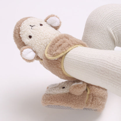 0-12 Months Old Male And Female Baby Thickened Non-slip Cartoon Cotton Shoes
