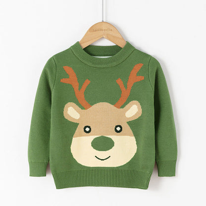 Cotton Double Layer Autumn Winter Christmas Long Sleeved Children's Sweater