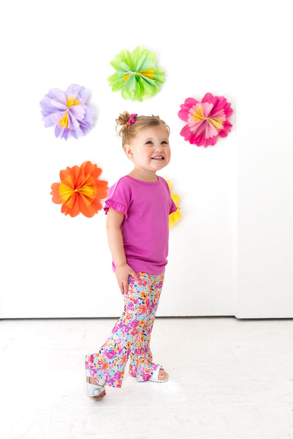 Korrie Pink Bamboo Ruffle Tee