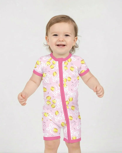 Softball Cherry Mom And Girl Matching Bamboo Shorty Zippy