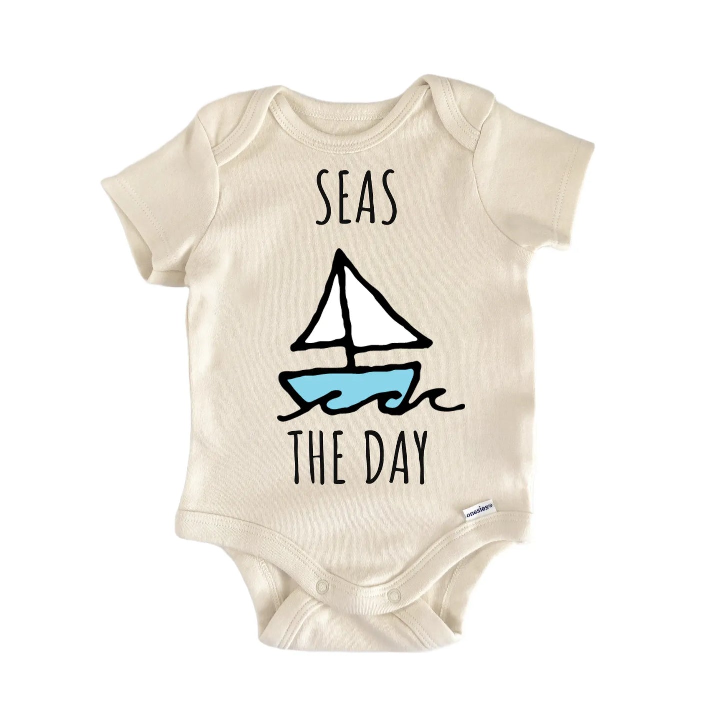 Seas The Day Sailor Sailboat Boat Infant Gift Baby Bodysuit