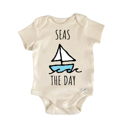 Seas The Day Sailor Sailboat Boat Infant Gift Baby Bodysuit
