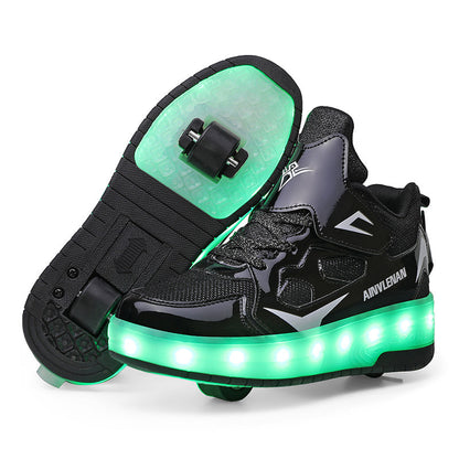 New Boy Student Roller Skating Shoelace Wheels