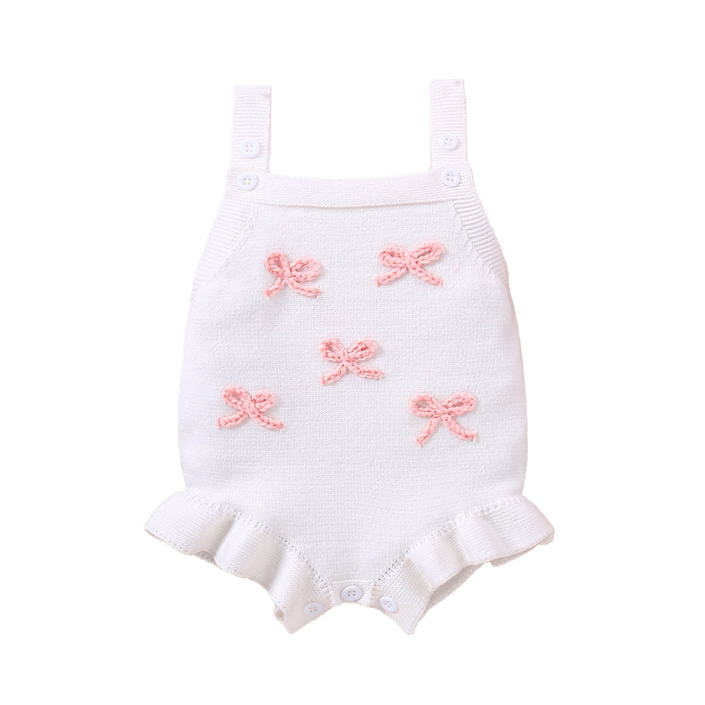 Baby Sling Doll Clothes Wool Romper Bow Embroidery Girl Sweet