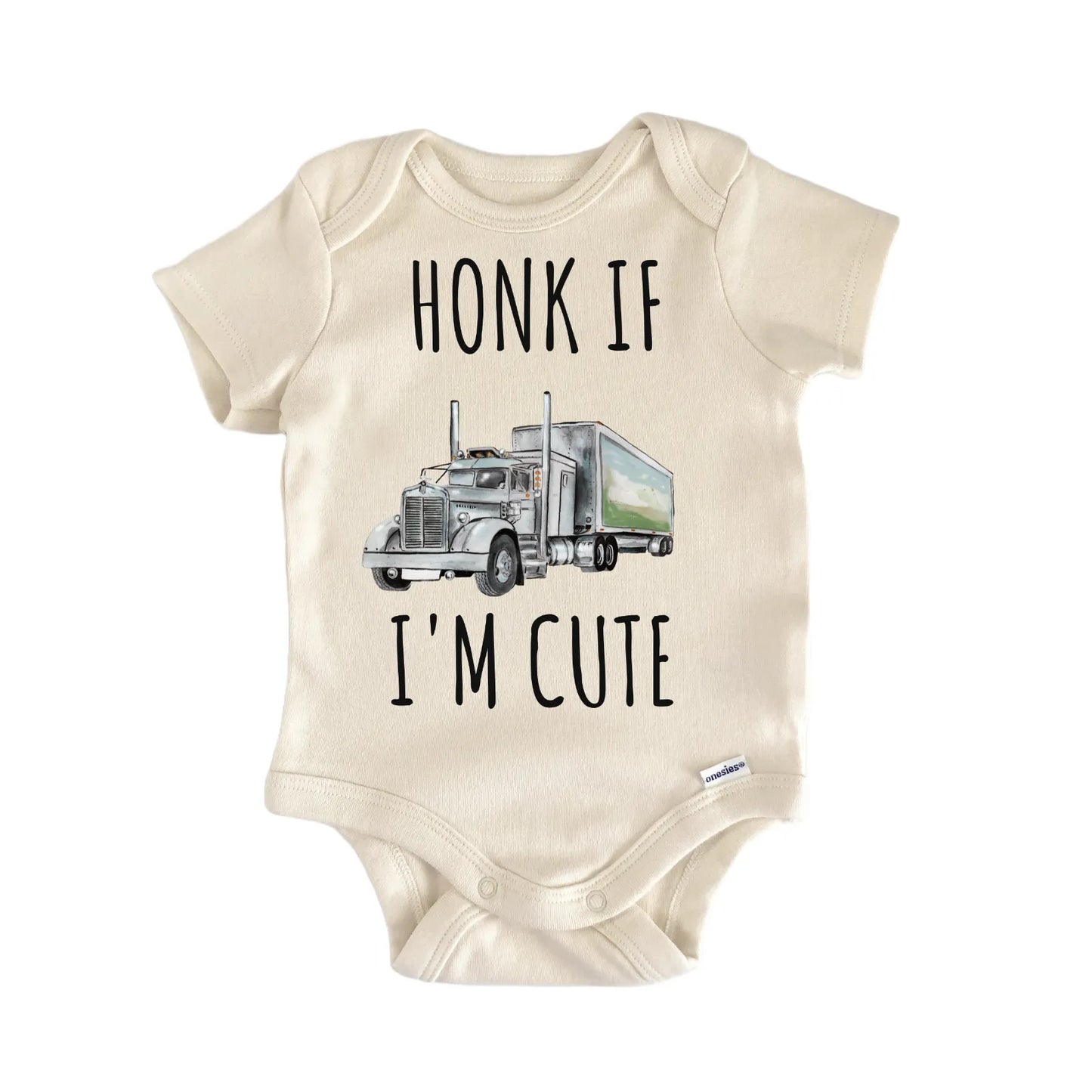 Semi Truck Box Honk Trucker Baby Gift Baby Bodysuit