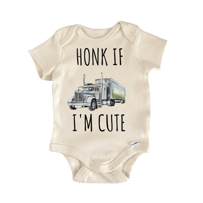 Semi Truck Box Honk Trucker Baby Gift Baby Bodysuit