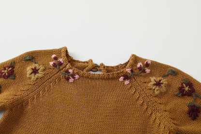 Baby Embroidery Long Sleeve Butt Wrap Clothes Wool