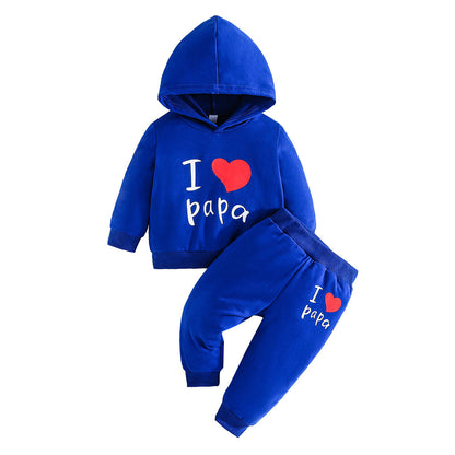 Hooded Printed Sweater Trousers Suit Casual All-matching