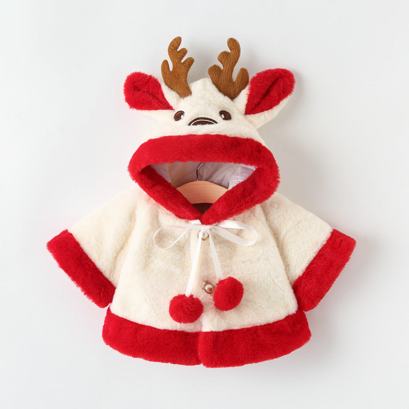 Winter New Thickened Fleece Girls' Cape