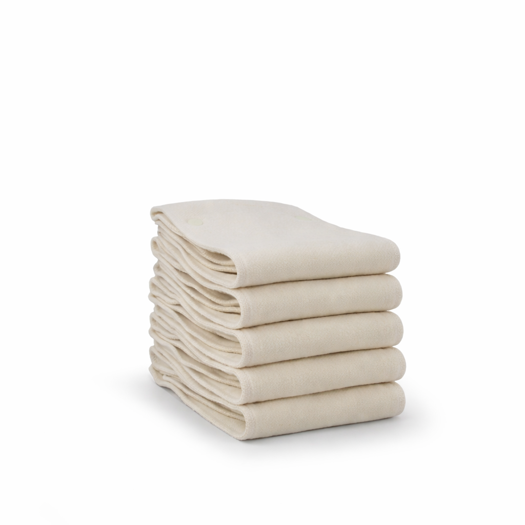 6r Soaker Insert Set | Raw Hemp Cotton Fleece - 7 Layer Overnight & Heavy Wetter