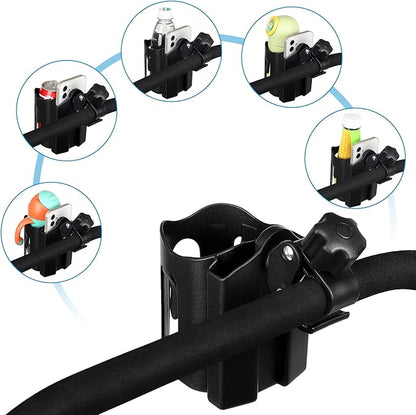Accmor Stroller Cup Holder with Phone Holder, Universal Cup Holder, Bike Cup Holder, 360° Rotatable Large Caliber Drinks Holder for Stroller, Bike, Wheelchair, Walker