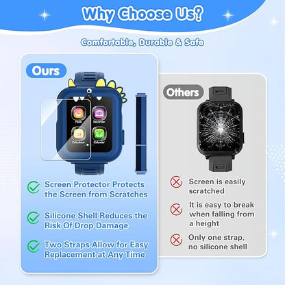 Smart Watch for Kids with 39 Games Touchscreen Camera Video, Music Player, Pedometer, Calculator, Calendar, Stopwatch, Flashlight, Alarm Clock 12/24 hr, Birthday Gifts Toys for Boys Ages 3-12