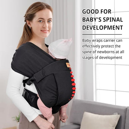 Baby Wraps Carrier Sling, Baby Carrier for Newborns and Toddlers,Skin-Friendly and Soft Front Baby Carrier Wrap Perfect Baby Gifts