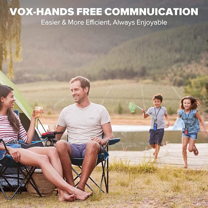 Wishouse Walkie Talkies for Kids Adults - Long Range Rechargeable 2 Way Radios,Gift,Hiking Accessories Camping Gear with Lamp,SOS Siren,NOAA Weather Alert,VOX,Easy to Use Red Blue 2 Pack