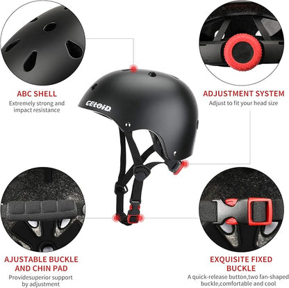 Kids Bike Helmet,Toddler Skateboard Helmets for Ages 2-3-5-8-14 Years Boys Girls，Adjustable Multi-Sport Bicycle Skateboarding Football Roller Skating Scooter Rollerblade Balance Bike Helmet