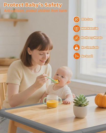 Edge Corner Protector Baby Proofing, 6.56FT 0.6'' Thicken L-Shape Furniture Fireplace Safety Bumper Guard with 6 Corners, Pre-Taped, Soft NBR Rubber Foam, Table Edge Protector for Baby (Grey)