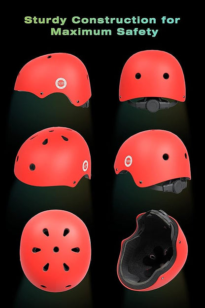 XJD Kids Bike Helmet,Multi-Sport Protective Gear Set for 3-5-8-14 Years Boys Girls with Knee and Elbow Pads Wrist Guards fit Roller Skates,Cycling,Skateboarding,Skating Scooter