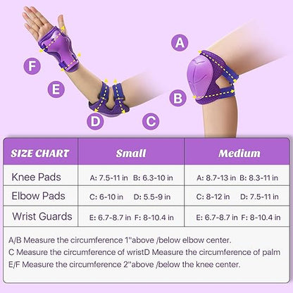 Knee Pads for Kids Knee Pads and Elbow Pads Toddler Protective Gear Set Kids Elbow Pads and Knee Pads for Girls Boys with Wrist Guards 3 in 1 for Skating Cycling Bike Rollerblading Scooter [Upgraded]