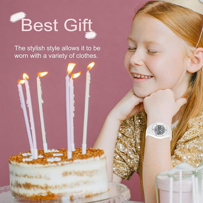 Kids Watches for Girls Boys Digital Sport Watch with Step Counter Pedometer Vibration Alarm Clock, No App Waterproof Fitness Tracker Kids Watch Boys Girls Teens Students Ages 5-16