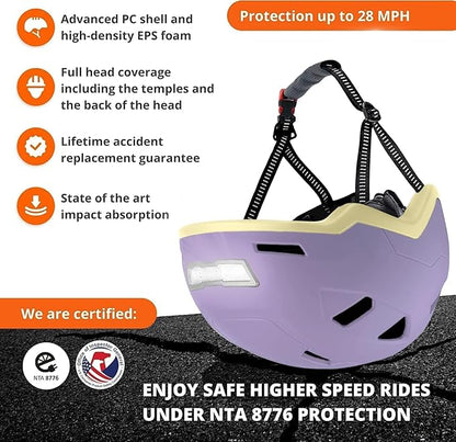 Kid Bike Helmets for Boys and Girls | Fit Head 51-54cm Circumference | CPSC & NTA-8776 Dual Certified | Multi-Sport Helmets with LED Lights, Magnetic Buckle, Detachable Visor