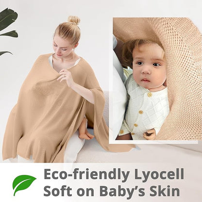 Nursing Cover for Breastfeeding – Privacy Breast Feeding Covers for Women – Soft Lyocell Fabric, Lightweight & Breathable – Multi-Use Scarf, Shawl, Baby Blanket – One Size – With Laundry Bag