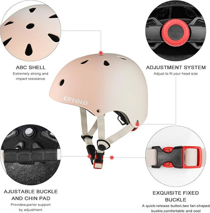 Kids Bike Helmet,Toddler Skateboard Helmets for Ages 2-3-5-8-14 Years Boys Girls，Adjustable Multi-Sport Bicycle Skateboarding Football Roller Skating Scooter Rollerblade Balance Bike Helmet