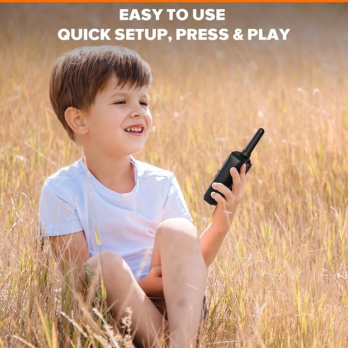 Wishouse Walkie Talkies for Kids Adults - Long Range Rechargeable 2 Way Radios,Gift,Hiking Accessories Camping Gear with Lamp,SOS Siren,NOAA Weather Alert,VOX,Easy to Use 2 Pack