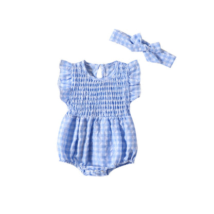 Baby Girl Solid Color Baby Sleeveless Triangle Rompers Romper
