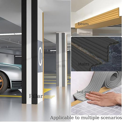 Bunk Bed Ladder Pads,Self-Adhesive Bunk Bed Ladder Cover Foam Padding,Traction Treads for Stair Steps,Soft Extra-Wide Edge Protector,Furniture 6.5 Ft Black