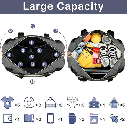 ITIEZY Diaper Bag Tote for Baby - Large Mommy Bag with Portable Changing Pad Pacifier Case, Hospital Bags Travel Baby Bag