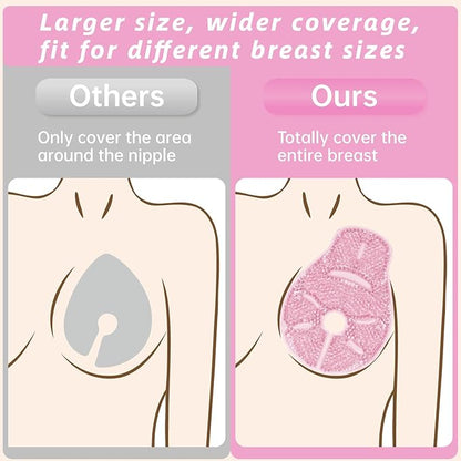 Breast Therapy Ice Packs Large Hot Cold Breast Pads, Nipple Cooling Gel Pads for Clogged Milk Duct Relief, Engorgement, Breast Augmentation Surgery, Breastfeeding Essentials for New Moms, 2 Pack