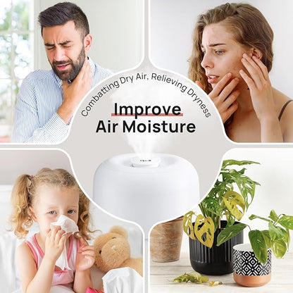 2L Cool Mist Humidifier for Bedroom with 360° Adjustable Nozzle, High and Low Mist Levels, Ultra-Low Noise, Light-Off, No BPA, Auto Shut Off, Ideal Baby Humidifier with Easy Top Filling