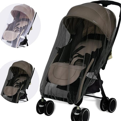 Mosquito Net for Stroller - Protective 2Packs Perfect Bug Net for Strollers, Bassinets, Cradles, Playards,Pack N Plays and Portable Mini Crib (White+Grey)