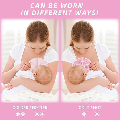 Breast Therapy Ice Packs Large Hot Cold Breast Pads, Nipple Cooling Gel Pads for Clogged Milk Duct Relief, Engorgement, Breast Augmentation Surgery, Breastfeeding Essentials for New Moms, 2 Pack