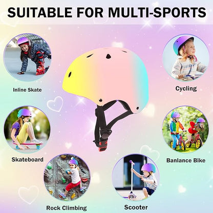 Kids Helmet for 2-3-5-8-14 Ages Girls and Boys, Ventilation and Impact Resistance Toddler Helmet for Multi-Sport Bicycle Scooter Inline Roller Skate and Skateboarding
