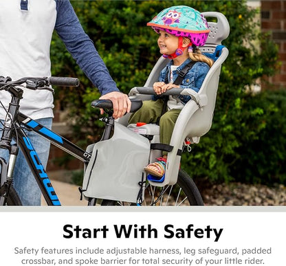 Schwinn Deluxe or Ovation Child Bike Carrier, Seats one Kid Ages 1+, Frame Mount, Adjustable Safety Harness, Quick Release Design, Comfortable Padding, Rear-Mounted Child Bike Seat for Toddler