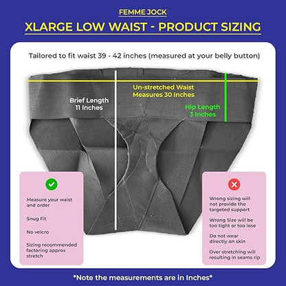 Patented Women’s Pelvic Floor Orthotic Support Belt ― Uterus Pain Relief Girdle for Prolapsed Bladder, Vulvar Varicosities, Postpartum Recovery, SPD | Low Waist - Black (XL)