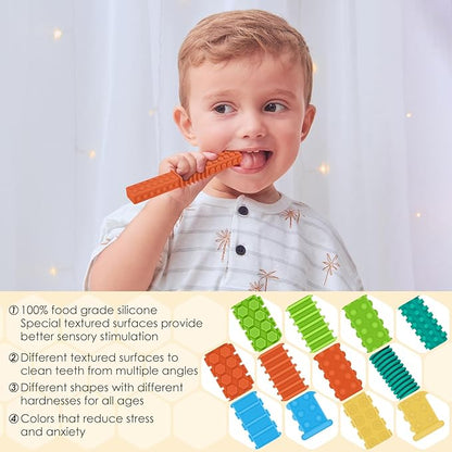 ERKOON 5 Pack Sensory Chew Toys for Autistic Children, Silicone Chewy Tubes Teething Tubes for Autism, ADHD, SPD, Chewies with Special Needs, Oral Motor Chewy Tool for Sensory Kids