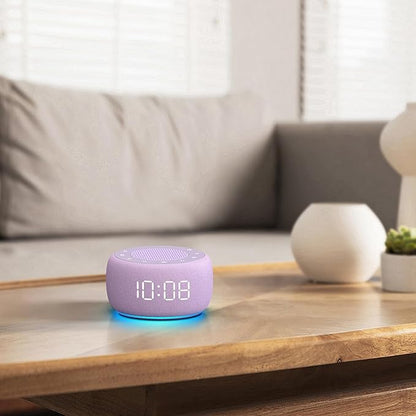 Buffbee Sound Machine & Alarm Clock 2-in-1, 0-100% Clock Face Brightness, Bottom Colored Light, Sleep Timer, Precise 30-Level Volume White Noise Machine, Digital Alarm Clocks for Bedrooms - Purple