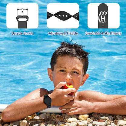 R-fun Waterproof for Air Tag Bracelets [2 Pack] Compatible with Apple Air Tag Finders with Soft Silicone,Anti Lost GPS Item Finders Case Cover,Night Blue/Black