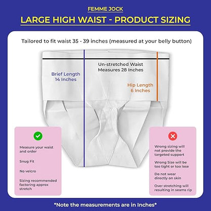 Women's Pelvic Support Belt - Uterus & Bladder Girdle | Postpartum Recovery, Pain Relief | High Waist White (Large)