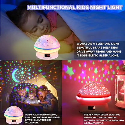 MINGKIDS Toys for 3-8 Year Old Girls Boys,Star Night Light Projector with Hard Projection Cover, Timer&Rotation,2-9 Year Olds Kids Chritsmas Birthday Gifts for 4 5 6 Year Old,Girls Room Decor