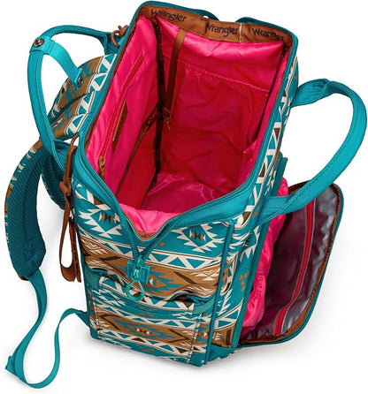 Wrangler Aztec Backpack Multifunction Baby Travel Bag with Changing Pad, Stroller Straps and Pacifier Case WG2204-91103TQ