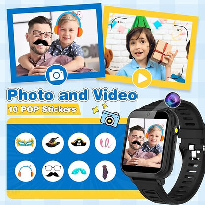 Smart Watch for Kids with 39 Games Camera Video Recorder Music Alarm Calculator Calendar Flashlight Parental Control Pedometer, Gift Toys for 4-12 Years Old Boys and Girls (Black)