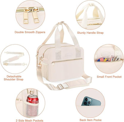 PIIOSER Breastmilk Cooler Bag with Ice Pack, Fits 6 Baby Bottles Up to 9 Ounce, Insulated Bottle Travel Bags with Shoulder Strap-Wearable Breast Pump Carrying Case for Nursing & Working Moms