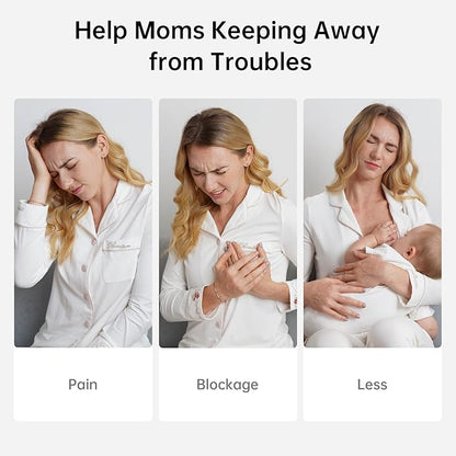 TSRETE Breast Pump, Double Wearable Breast Pump, Electric Hands-Free Breast Pumps with 2 Modes, 9 Levels, LCD Display, Memory Function Rechargeable Double Milk Extractor-24mm Flange, White